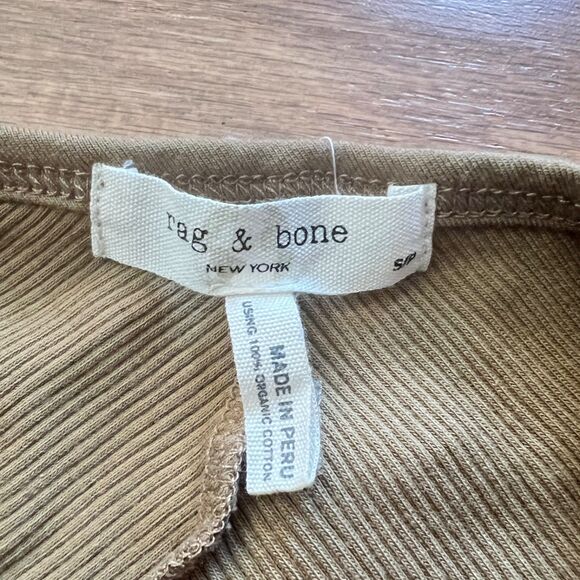 Rag & Bone The Essential Rib Halter Tank Top Size S Khaki Tan - Picture 4 of 6